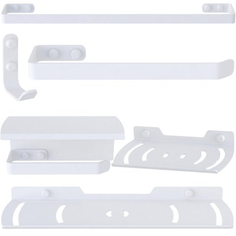 Kit de Acessórios para Banheiro Branco 6 Peças Fs.zmt
