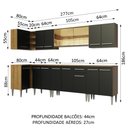 Ver imagem 4 de Armário de Cozinha Completa de Canto 357cm Rustic/Preto Emilly Mega Madesa 03
