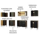 Ver imagem 5 de Armário de Cozinha Completa de Canto 357cm Rustic/Preto Emilly Mega Madesa 03