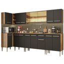 Ver imagem 3 de Armário de Cozinha Completa de Canto 357cm Rustic/Preto Emilly Mega Madesa 03