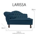 Ver imagem 5 de Recamier Divã Larissa 1,20cm Direito Sala Veludo:azul-marinho/liso