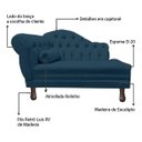 Ver imagem 4 de Recamier Divã Larissa 1,20cm Direito Sala Veludo:azul-marinho/liso