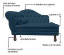 Ver imagem 4 de Recamier Divã Larissa 1,20cm Direito Sala Veludo:azul-marinho/liso