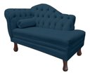 Ver imagem 3 de Recamier Divã Larissa 1,20cm Direito Sala Veludo:azul-marinho/liso