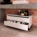 Ver imagem 4 de Balcão para Gabinete de Banheiro 2 Gavetas com Rodízios Branco