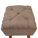 Ver imagem 3 de Kit 2 Puff Carré Poptem Quadrado Capitonê Bege Banqueta Madeira Quadrado Decorativo Assento Acolchoa