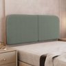 Cabeceira Painel Orgânico Cama Box Casal Padrão Aira 140cm Dobrável Bouclé Verde Menta - Desk Design - 1