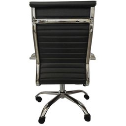 Cadeira Giratória Office Esteirinha Confort Rivatti em PU Preta Base Rodízio Cromado - 4