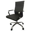 Ver imagem 1 de Cadeira Giratória Office Esteirinha Confort Rivatti em PU Preta Base Rodízio Cromado