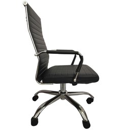 Cadeira Giratória Office Esteirinha Confort Rivatti em PU Preta Base Rodízio Cromado - 3