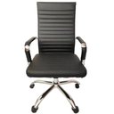 Ver imagem 2 de Cadeira Giratória Office Esteirinha Confort Rivatti em PU Preta Base Rodízio Cromado