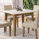 Ver imagem 5 de Mesa de Jantar Retangular 4 Lugares Carvalho Off White Kate Poliman