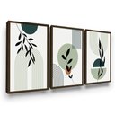 Ver imagem 2 de Kit 3 Quadros Decorativo Floral Minimalista Abstrato