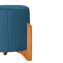 Ver imagem 3 de Puff Jade Suede Azul Royal Pés de Madeira - Vallisa Decor