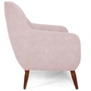 Ver imagem 7 de Poltrona Decorativa Fixa Pés de Madeira Paloma D02 Veludo Rosê B-305 - Lyam Decor