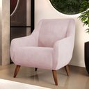 Ver imagem 2 de Poltrona Decorativa Fixa Pés de Madeira Paloma D02 Veludo Rosê B-305 - Lyam Decor