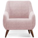 Ver imagem 4 de Poltrona Decorativa Fixa Pés de Madeira Paloma D02 Veludo Rosê B-305 - Lyam Decor