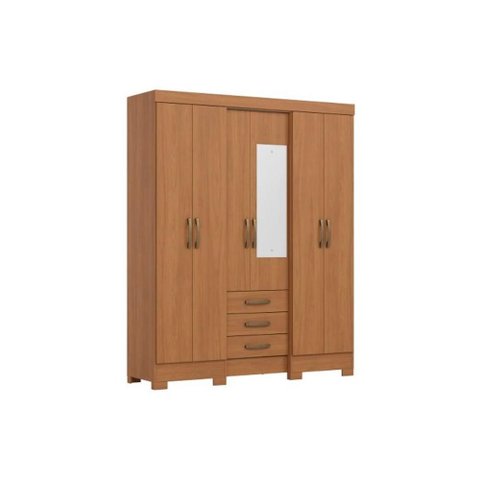 Guarda Roupa Solteiro 6 Portas c/Esp Briz B23 Cinamomo Henn