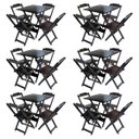 Ver imagem 1 de Kit 6 Jogos de Mesa com 4 Cadeiras de Madeira Dobrável 60x60 Ideal para Bar e Restaurante - Tabaco