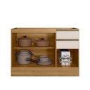 Ver imagem 2 de Balcão Cozinha 120cm 3 Portas 2 Gavetas sem Tampo para Pia Etna - Carvalho Oak/Off White