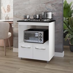 Balcão para Cooktop Elisa 4 Bocas 2 Portas Branco Moblis - 2