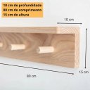 Ver imagem 7 de Cabideiro Prateleira de Madeira Infantil Montessori com Ganchos para Organização e Decoração - Bento