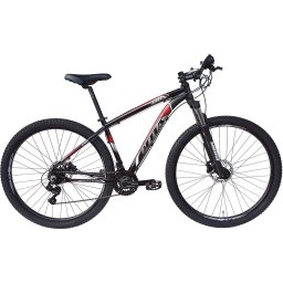 BICICLETA ARO 29 OTTUS 21V CÂMBIO SHIMANO MTB FREIO DISCO - PRETO + VERMELHO:19 - 1