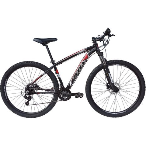 BICICLETA ARO 29 OTTUS 21V CÂMBIO SHIMANO MTB FREIO DISCO - PRETO + VERMELHO:19