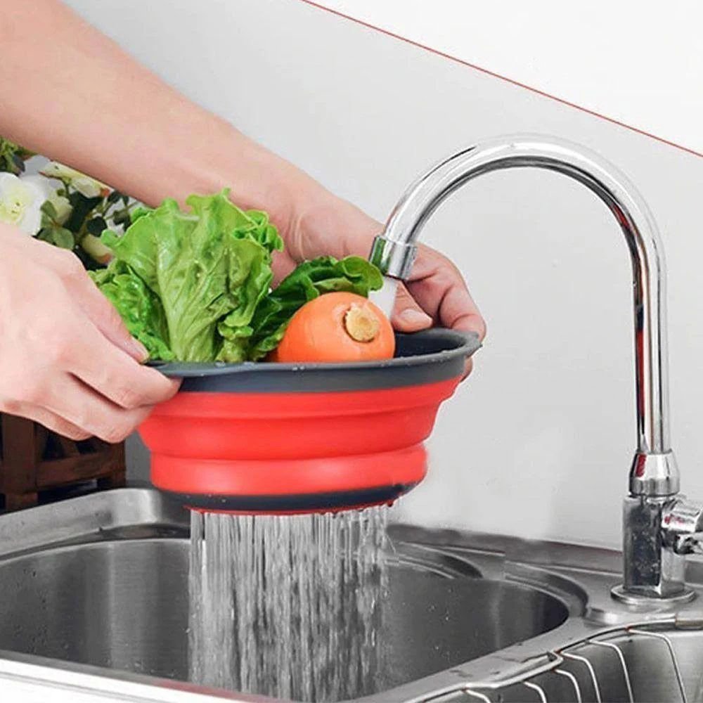 Escorredor Para Macarrão Massas de Silicone Retrátil Cozinha - 6