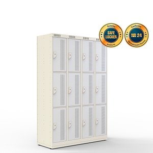 Armário de Aço 12 Portas - Nk 4303 Nilko Armários Bege Chave Padrão