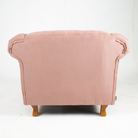 Poltrona Chesterfield Capitone Veludo Rose Decorativa / Sala, Tv, Estar, Recepção