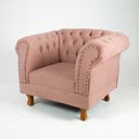 Ver imagem 4 de Poltrona Chesterfield Capitone Veludo Rose Decorativa / Sala, Tv, Estar, Recepção