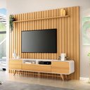 Ver imagem 2 de Rack Bancada Época com Painel Ripado You 2.7 Cinamomo Off White - Hb Móveis