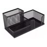 Kit 3 Porta Caneta Lápis Organizador Cinza Mesa Escritório - 1