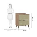 Ver imagem 3 de Balcão de Cozinha com Tampo 80 Cm 2 Gavetões Frontal Vidro Reflecta Mel Luciane Móveis