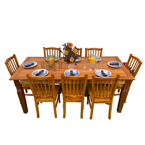 Mesa Madeira de Demolição 2m x 90cm com 8 Cadeiras BH Sudeste Rústico