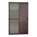 Ver imagem 1 de Porta Correr Venez.3F.Móv.210x150 Elite c/Fecho Autom V.Lis.Marrom Corten Brimak