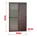 Ver imagem 4 de Porta Correr Venez.3F.Móv.210x150 Elite c/Fecho Autom V.Lis.Marrom Corten Brimak
