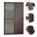 Ver imagem 3 de Porta Correr Venez.3F.Móv.210x150 Elite c/Fecho Autom V.Lis.Marrom Corten Brimak