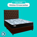 Ver imagem 4 de Kit Cabeceira + Cama Box + Colchão Casal Molas Ensacadas Life Gold Paropas