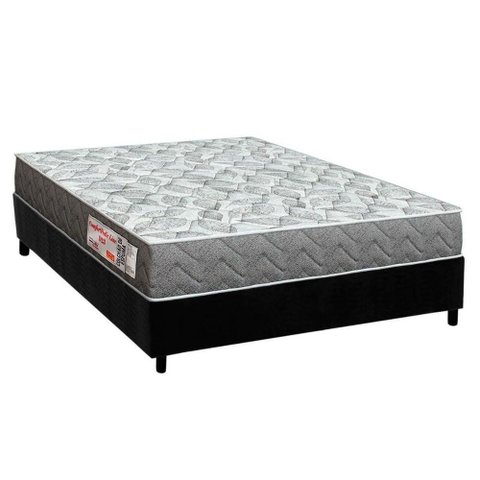 Conjunto Box Viúva: Colchão Espuma Orthoflex D23 Comfortpedic + Base Crc Suede Black (128x188)