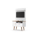 Ver imagem 2 de Conjunto Y Retrô Rack + Painel para Tv até 32'' Polegadas Cor Branco / Cumaru