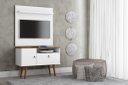 Ver imagem 1 de Conjunto Y Retrô Rack + Painel para Tv até 32'' Polegadas Cor Branco / Cumaru