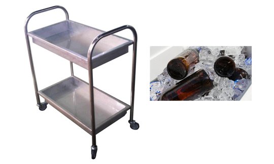 Carrinho Inox tipo cuba para cerveja e gelo Therj CBC2P430 4 - 80CM X 50CM X 90CM