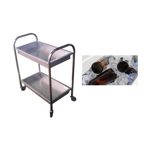 Carrinho Inox tipo cuba para cerveja e gelo Therj CBC2P430 4 - 80CM X 50CM X 90CM