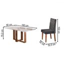 Ver imagem 3 de Mesa de Jantar 6 Lugares Afrodite com Vidro Mel/off White/veludo Cinza - Viero Móveis