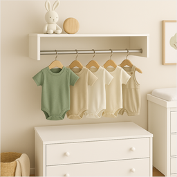 Cabideiro Arara Suspenso para Lavandeira Quarto Closet Lavanderia Branco - 1