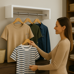 Cabideiro Arara Suspenso para Lavandeira Quarto Closet Lavanderia Branco - 7
