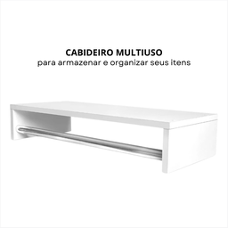Cabideiro Arara Suspenso para Lavandeira Quarto Closet Lavanderia Branco - 3