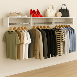 Cabideiro Arara Suspenso para Lavandeira Quarto Closet Lavanderia Branco - 10